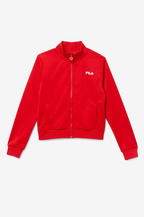 Fila Roopam Red Track With Logo Women's Jackets - Red/White,NZ 562-95741